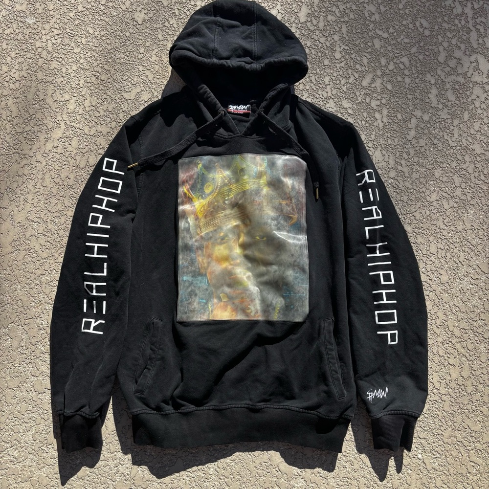 Vintage SMW Runs The World Hoodie Black 2X Real Hip Hop Y2K 90s Biggie